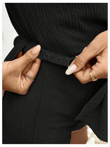 OYOANGLE Women's Two Piece Maternity Outfit Slit Hem Sleeveless Shorts Set - color: Black, size: Small