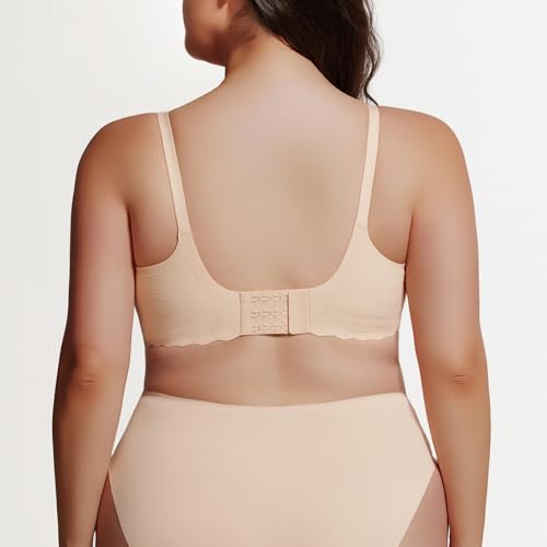 Seamless Maternity Nursing Bra -Adjustable Wide Straps & 3D Lift, Breathable Fabric for Nursing Sleep Bra - color: Nude, size: XX-Large