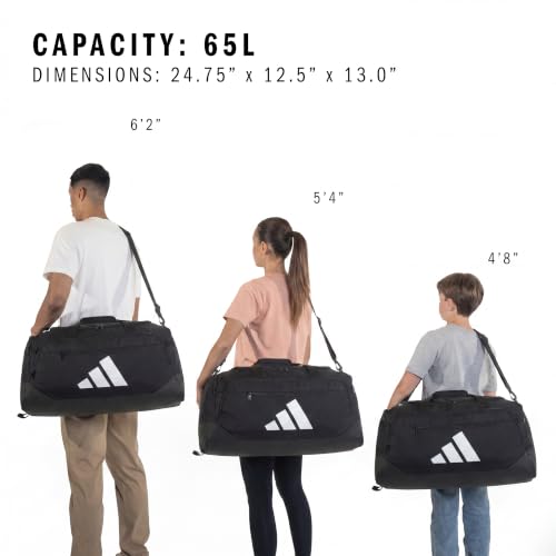 adidas Defender Duffel Bag - color: White/Night Indigo/Pure Ruby Red/Medium 59L, style: Medium 59l