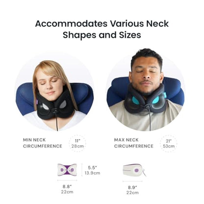 Cabeau Evolution X Deluxe - Best Travel Neck Pillow with Travel Bag (Dark Blue/Light Blue)