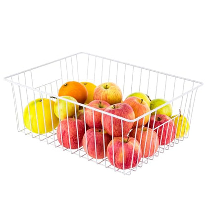 16inch Upright Freezer Organizer Baskets for 13-14,16-21 cu.ft Standup Freezer, Settle freezer chaos and reduce food waste effectively, Durable, Fully Use Space, Improve Air Circulate, White, 3pcs - color: 16*10*7, white
