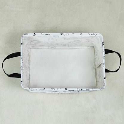 Rectangular Collapsible Cat Storage Basket Nursery Toy Organizer - color: Rec Cat
