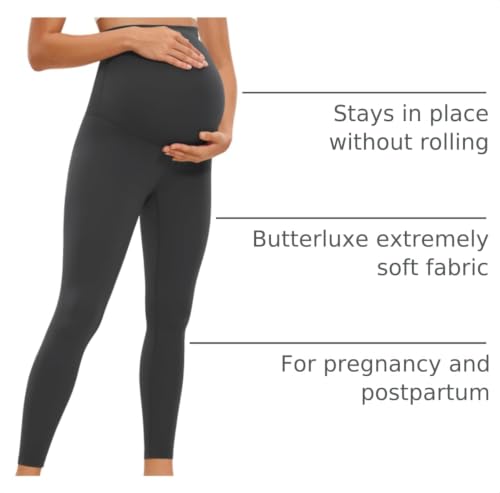 CRZ YOGA Maternity Leggings 25" - color: Mysterious Grey, size: X-Large