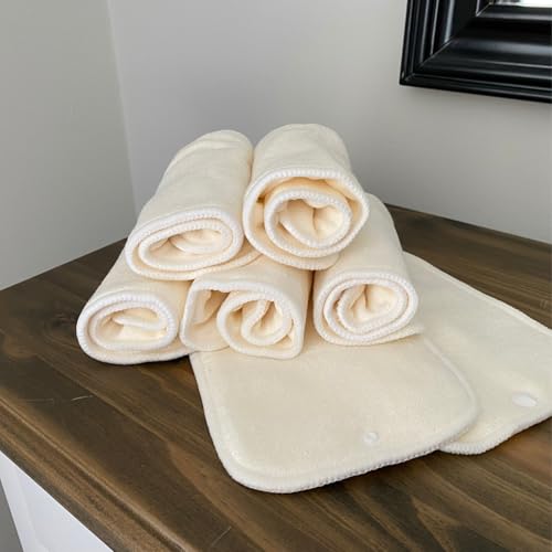 Nora's Nursery Reusable Diaper Inserts | 7 Pack | Reusable Absorbent Design - style: Viscose for bamboo Prefolds