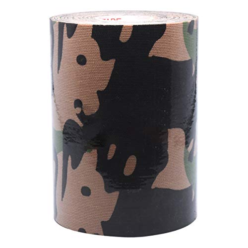 Kinesiology Tape Extra Wide 2 inch 4 inch x 16.4 feet Roll Waterproof Latex Free Athletic for Pain Relief, Muscle Support, Recovery - color: Camo Green, size: 4 Inch x 16.4 Feet (1 Roll)