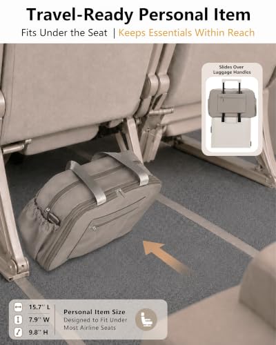 Expandable Travel Bag, Underseat Carry-On Weekender, Taupe - color: Taupe