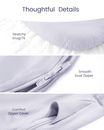 TotAha Soft Pregnancy Pillow Cover: Compatible with Momcozy U-Shaped Body Pillow, 2-Pack Replacement Pillow Case for 55/57 Inch Maternity Pillows, Pillow Not Included - color: Luna