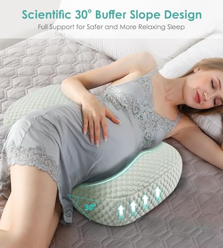 Pregnancy Pillow Cooling for Sleeping Adjustable Support Maternity Pillow - color: All Green