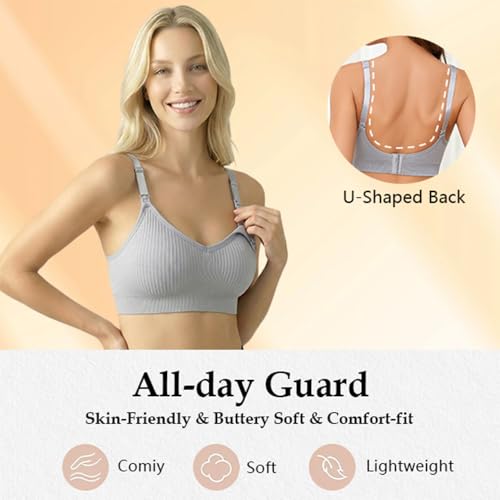 Nursing Bra 7 Pack, Seamless Wireless Maternity Breastfeeding Sleep Bra - size: One Size-XX-Large