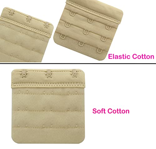 Women Bra Extenders 2 Hook/3 Hook/4 Hook Soft Bra Strap Extension - color: Bra Extender 3 Hook Black/Beige /White