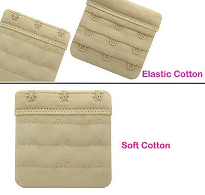 Women Bra Extenders 2 Hook/3 Hook/4 Hook Soft Bra Strap Extension - color: Bra Extender 3 Hook Black/Beige /White