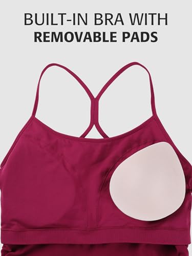 ATTRACO Women's Maternity Tank Tops with Built in Bra Pregnancy Tank - color: Magenta, size: Medium