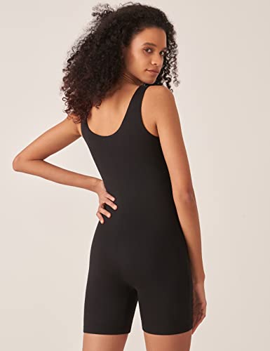 POSHDIVAH Maternity Romper Shorts Double Lined Jumpsuit - color: Black, size: Small