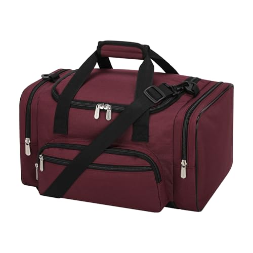 17 inch Small Duffle Bag, Burgundy - color: Burgundy, size: 17 inch