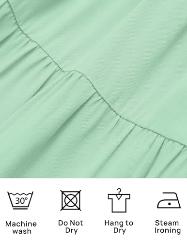 ZESICA Women's 2026 Summer Casual Flutter Short Sleeve Smocked Midi Dress - color: Mint, size: X-Small