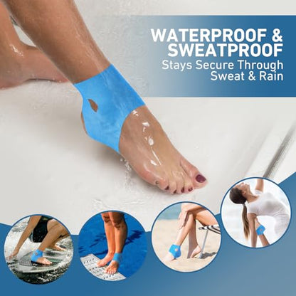 KTQUICK Precut Kinesiology Tape for Ankle,12 PCS,20% Stronger Adhesive,Blue - color: Blue, size: 12PCS