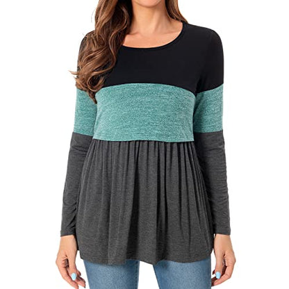 Bearsland Women’s Scoop Neck Nursing Top - color: Green, size: Large
