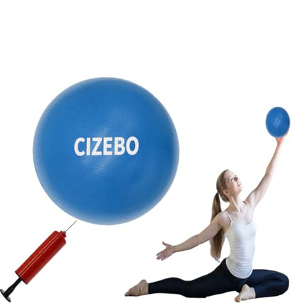 CIZEBO 6" or 8" Pilates Ball, Small Exercise Ball with Air Pump - color: Blue, size: 8 inch
