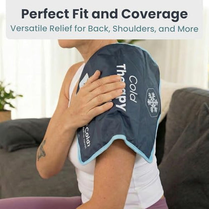 Pelegon Ice Packs for Injuries Reusable XL (11" x 15") Ice Pack for Knee, Reusable Gel Ice Pack for Back, Large Flexible Cold Pack for Shoulder, Hip & Neck, Soft Fabric Side, Leakproof Design - 2 Pack - size: XL (2 Pack)