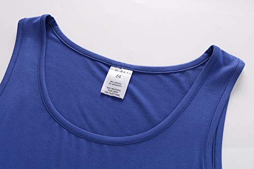 OThread & Co. Women's Basic Crop Tops Stretchy Casual Scoop Neck Sleeveless Crop Tank Top - color: Blue, size: Small