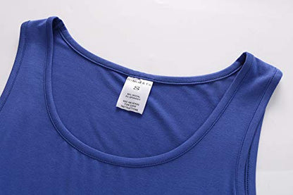 OThread & Co. Women's Basic Crop Tops Stretchy Casual Scoop Neck Sleeveless Crop Tank Top - color: Blue, size: Small