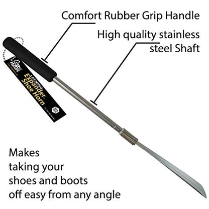 FOOTMATTERS Expander Shoe Horn Extra Long Handle - Twist to Lock - Extends 16 to 31 inches - color: 1 Unit