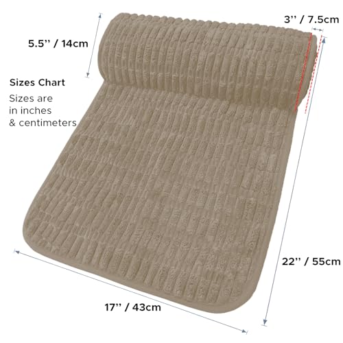 Memory Foam Recliner Neck Pillow. - color: Khaki, size: 17"W x 2.7"D