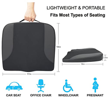 Allaboutsla Car Seat Cushion, Car Seat Cushions for Long Driving - color: Black