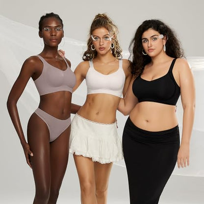 OEAK Women Jelly Bra Wireless Anti Sagging Full Coverage Bras - color: Grey, size: X-Large