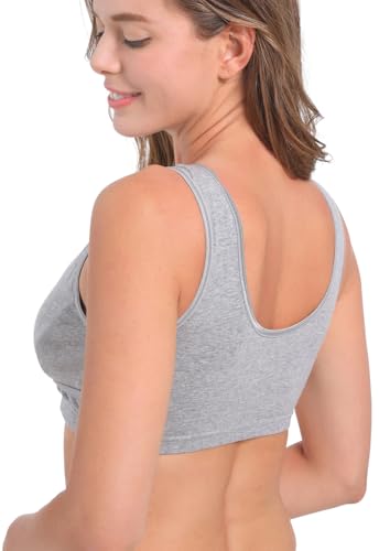 SUIEK 4 Pack Nursing Sleep Bra Maternity Bralette Cotton Breastfeeding Bras - color: Black/Dark Grey/Grey/Nude-4pcs, size: X-Large