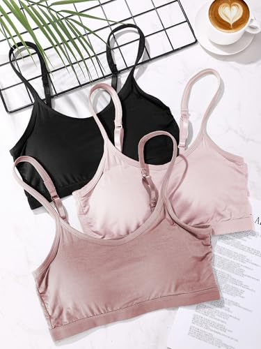 Blulu 3/6/12 Pack Camisole Bra Wireless Bralette - color: Playful Color, size: X-Large