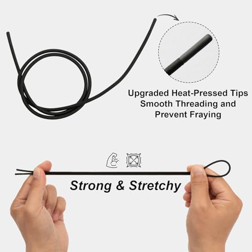 2 Pairs 3mm Round Elastic No Tie Shoe Laces for On Cloud Sneakers - color: Gray Blue, size: 34inch(86cm)