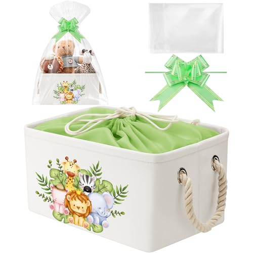 Pickmesh Baby Shower Storage Basket with Gift Bags, Jungle Theme - style: Jungle Theme