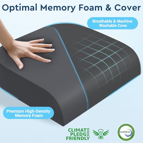 Seat Cushion, Memory Foam Office Chair Cushion, Gray, X-Large - color: Gray, size: X-Large