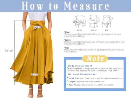 chouyatou Women's Elegant High Waisted Side Slit Irregular Bohemian Maxi Skirt with Pockets - color: Light Blue, size: Medium