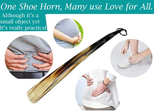 5MOONSUN5 Shoe Horn, Real Horn Handmade, Long Handle, 22'' - size: 23'' horn