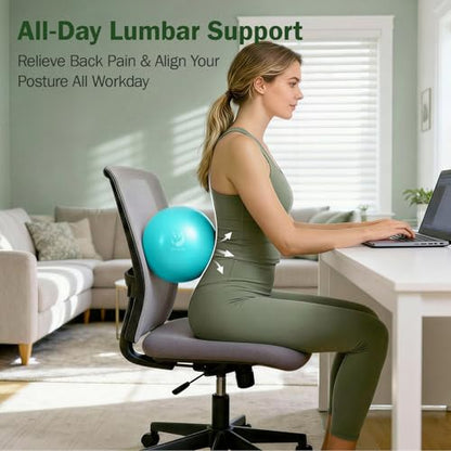 Slim Panda Pilates Ball 9 Inch Anti-Burst Small Exercise Ball - color: Lake Blue
