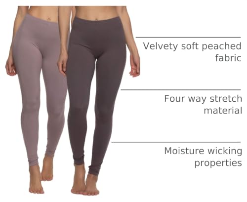 Felina | Velvety Soft Lightweight Leggings | Moisture Wicking | Yoga | 2 Pack - color: Big City, size: Medium