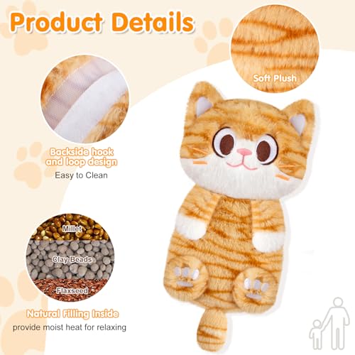 SuzziPad Orange Cat Microwavable Heating Pad Plush, 6.3" X 10.6", 1.2 Lb - style: Orange Cat