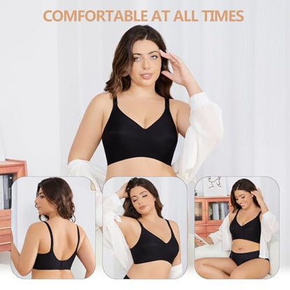 Nursing Bra for Breastfeeding,Maternity Bra Natural Shape,Nursing Sleep Bralette - color: Black, size: Large