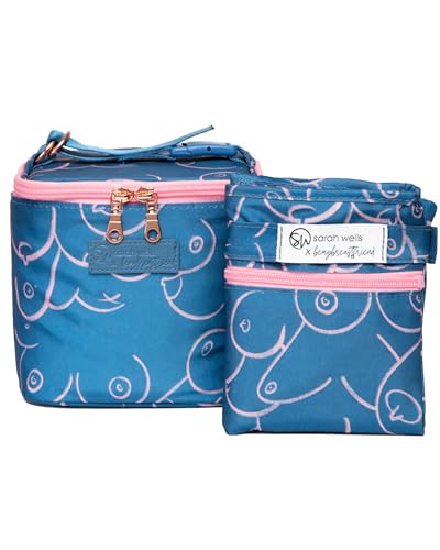 Sarah Wells Cold Gold Breastmilk Cooler with Ice Pack (Blue Pattern)
