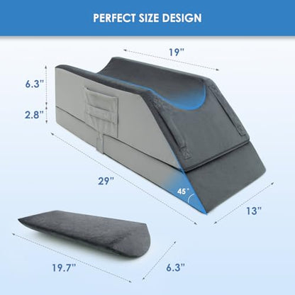 Kehangte Leg Elevation Pillows for After Surgery,Wedge Pillow,Knee Pillows - size: Single Leg (29"x13"x9.5")