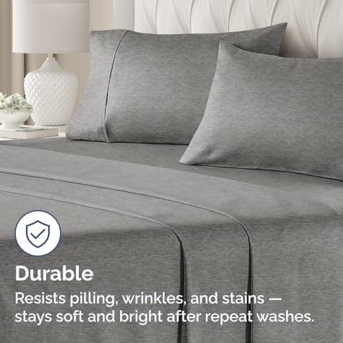 King Standard Pillow Cases Set of 2 - Pillowcase Covers - Heathered Grey - color: 40 - Heathered Grey, size: King Standard