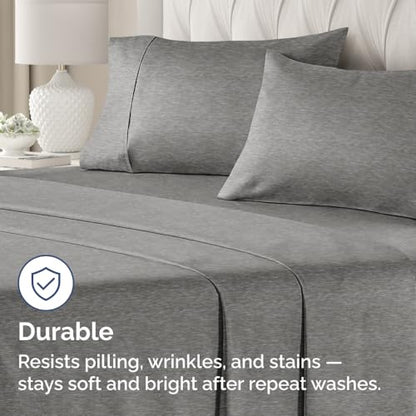 King Standard Pillow Cases Set of 2 - Pillowcase Covers - Heathered Grey - color: 40 - Heathered Grey, size: King Standard