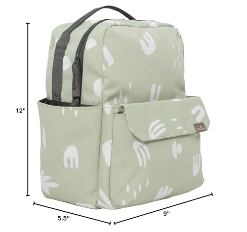 Mini Roo Diaper Bag Backpack | Pear Doodle Baby Bag - 6 Pocket Daily Use - color: Pear Doodle