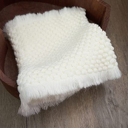 Zeroest Newborn Baby Photography Props Basket Filler Blanket (White) - color: White