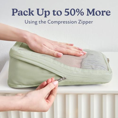 Vandel Space-Saving Compression Packing Cubes for Women 4-Pack Compressible - color: 6. Sage, size: 4 Pack (Compression)