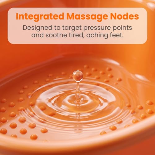 Ytterbium Foot Soaking Basin, Large Massage Foot Soaking Tub-Orange - color: Orange