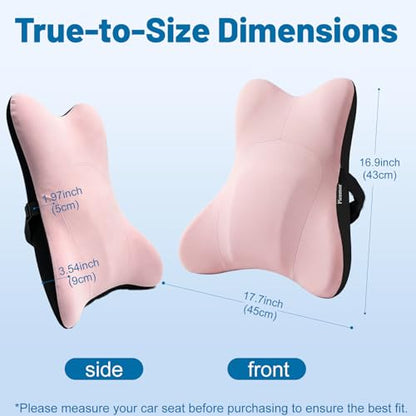 Lumbar Support Pillow, Memory Foam Back Cushion for Car & Office Chair - Pink - color: Pink