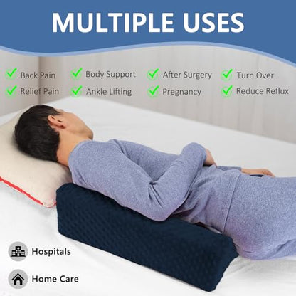 Wedge Pillow for Side Sleeping, Body Positioning Foam Wedge Pillow - color: Dark Blue